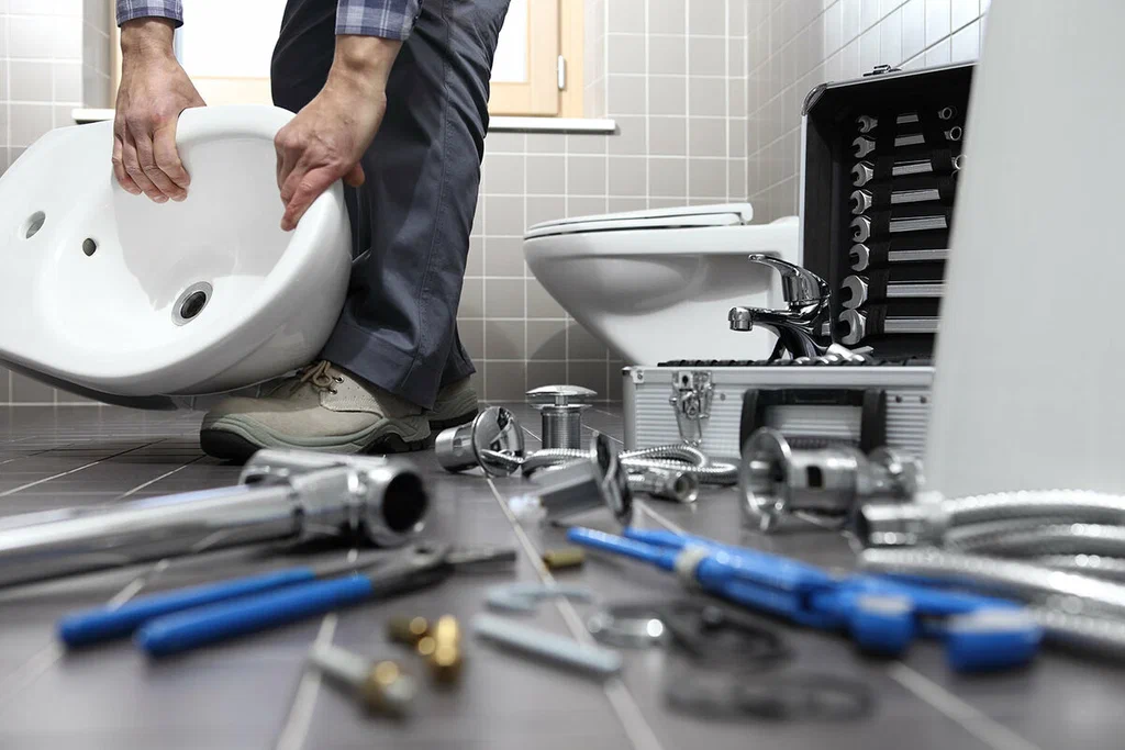 Plumbing tools prepared for a bathroom repair in Battleground